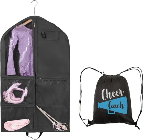 Vista 16 de Bolsa de ropa para disfraces de baile, bolsas de ropa de 40 pulgadas para bailarines para colgar ropa y almacenamiento de viajes, bolsas de recital