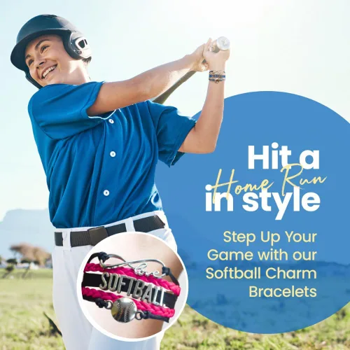 Vista 6 de Pulsera de infinito Joyería ajustable de sóftbol para jugadores, equipos y entrenadores regalos