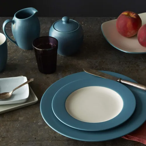 Vista 2 de Noritake Colorwave Turquoise 8-1/4" Rim Salad/Dessert Plates, Set of 4
