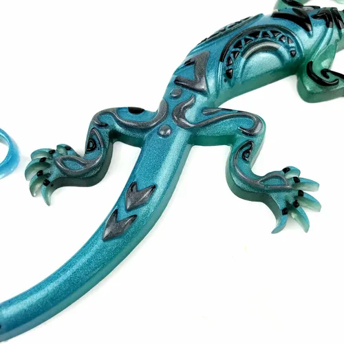 Vista 8 de Moldes de silicona de resina para colgar en la pared, adorno decorativo de arte animal, molde de fundición Gecko para resina epoxi, moldes de resina