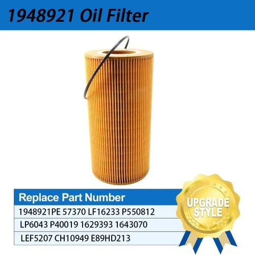 Vista 6 de Filtro de aceite 1922496, filtro de aceite 1948921, filtro de combustible 1852006, filtro de combustible K37-1004 compatible con camiones MX11 MX13