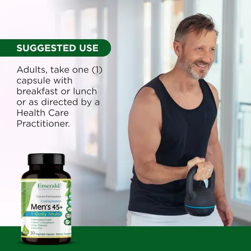 Vista 5 de EMERALD LABS Más de 45 días para hombre, hecho con palma enana americana, licopeno y más para apoyo cardíaco, óseo e inmunológico* - Sin gluten - 30