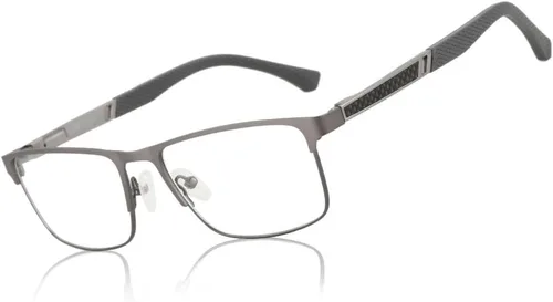 Vista 8 de ZENOTTIC Blue Light Reading Glasses for Men Computer Readers Trendy Square Metal Frame Anti Glare