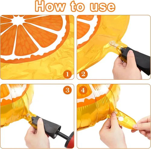 Vista 3 de Whaline 30 piezas de suministros de decoración de primer cumpleaños naranja Little Cutie número uno, globo de letra UNO, globos naranjas, globos