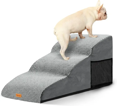 Vista 15 de 2-Step Dog Stairs for Small Dogs, Non-Slip Foam Pet Steps for Low Couch Bed Negro