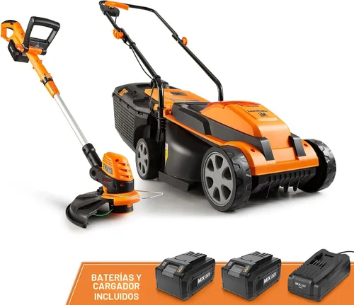 Vista 7 de LawnMaster 20VMWGT Cortacésped de 24V Máx de 13 pulgadas y Recortadora de Césped de 10 pulgadas Combo con 2x4.0Ah Baterías y Cargador