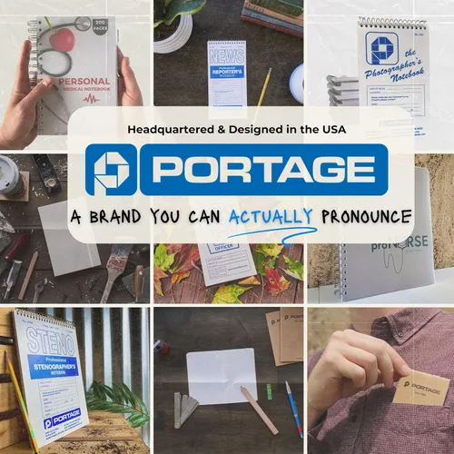 Vista 6 de Portage Steno Cuaderno 6 x 9 pulgadas con respaldo ultra grueso, perfecto para escribir donde necesites, 70 hojas de calidad, papel a rayas Gregg