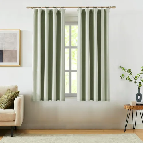 Vista 18 de Vision Home Cortinas Completamente Opacas de Lino Azul Niebla de 84 Pulgadas de Largo para Dormitorio y Sala de Estar, Paneles de Ventana Niebla Azul