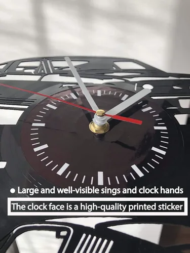 Vista 5 de Reloj de pared de disco de vinilo del ejército de los Estados Unidos, reloj de pared grande con brazo de EE. UU., reloj de vinilo con brazo de EE.