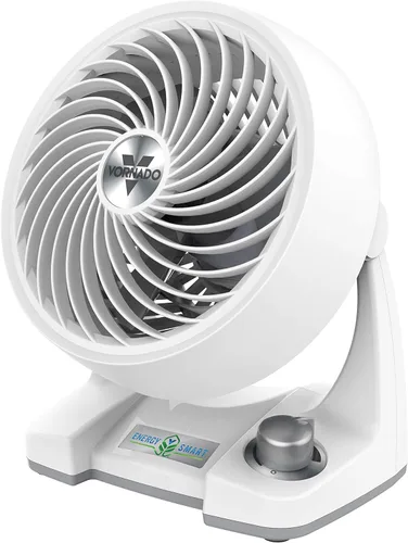 Vista 7 de Vornado 533DC Energy Smart - Ventilador de circulación de aire pequeño con control de velocidad variable, color blanco