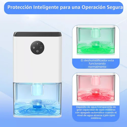 Vista 6 de Deshumidificador, deshumidificadores pequeños de 50 onzas para habitación del hogar, silencioso con apagado automático, deshumidificadores