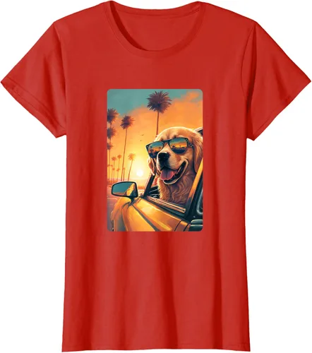 Vista 86 de Golden Retriever - Camiseta divertida de Golden Retriever con lentes, Negro