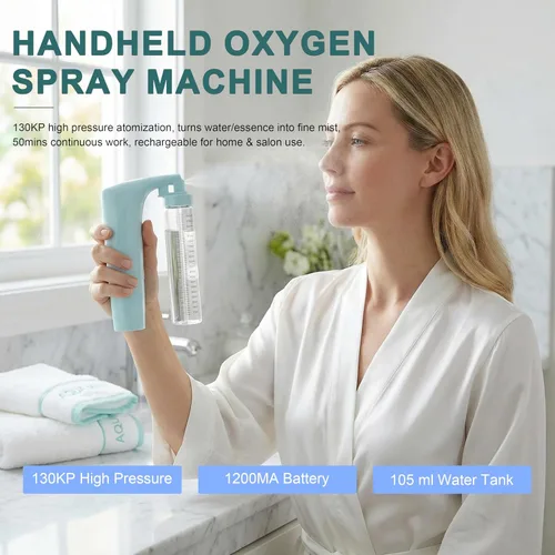 Vista 2 de Elitzia Rociador facial hidráulico portátil vaporizador facial Cool Facial Mister Face Spray hidratante e hidratante humidificador máquina de Azul