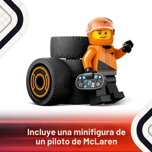 Vista 4 de LEGO City Piloto de F1 con coche de carreras de McLaren - Kit de construcción de coche modelo juguete para niños, niños y niñas, edades 6+