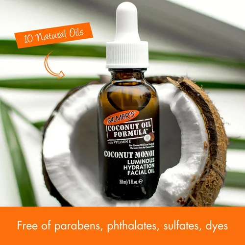 Vista 5 de Palmer's Aceite de coco Fórmula de coco Monoi Aceite facial de hidratación luminosa, 1 onza Deeply replenishes and revitalizes to boost hydration