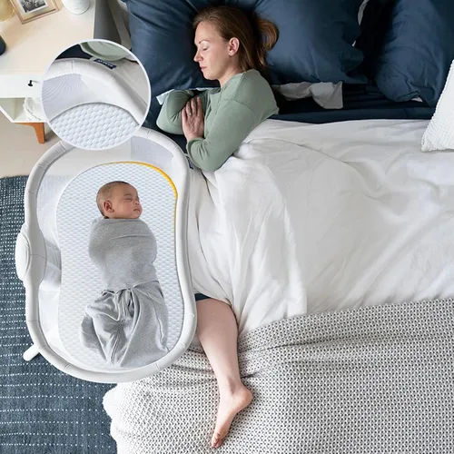 Vista 3 de Lisara Colchón para Moisés de Bebé, 30 x 18 pulgadas, Colchón de Espuma Viscoelástica de Gel de Doble Cara para Moisés con Cubierta Impermeable