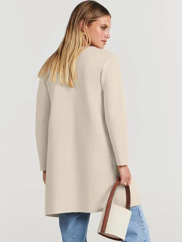 Vista 4 de Caracilia Cárdigan de punto para mujer, de gran tamaño, frente abierto, manga larga, solapa, casual, abrigo de otoño 2023, abrigo elegante