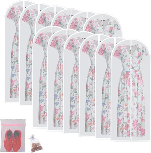 Vista 17 de Bolsas transparentes para colgar ropa de viaje (juego de 6) bolsas de traje para almacenamiento de ropa, bolsas de almacenamiento de ropa, funda