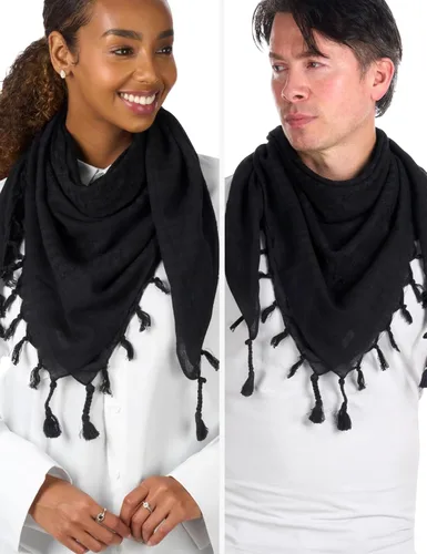Vista 69 de LOVARZI Shemagh Cottons Arab Keffiyeh - Bufanda militar táctica para cabeza y cuello