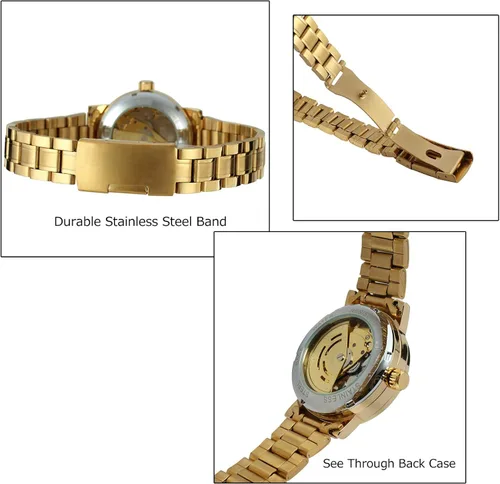 Vista 7 de Sweetbless Reloj de pulsera analógico para mujer con cuerda automática