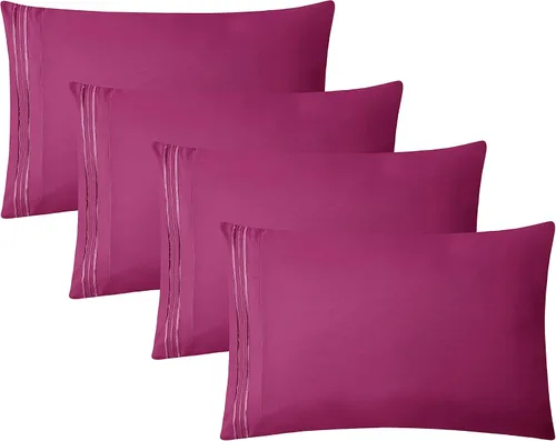 Vista 78 de Clara Clark Fundas de almohada de tamaño estándar – Funda de almohada ultra suave, fundas de almohada de microfibra ligera tamaño Queen – Juego de 2
