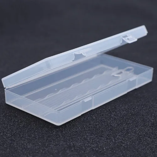Vista 6 de Paquete de 2 cajas de almacenamiento de baterías de plástico 18650 de 8 celdas con soporte de gancho, impermeable, transparente, de plástico duro