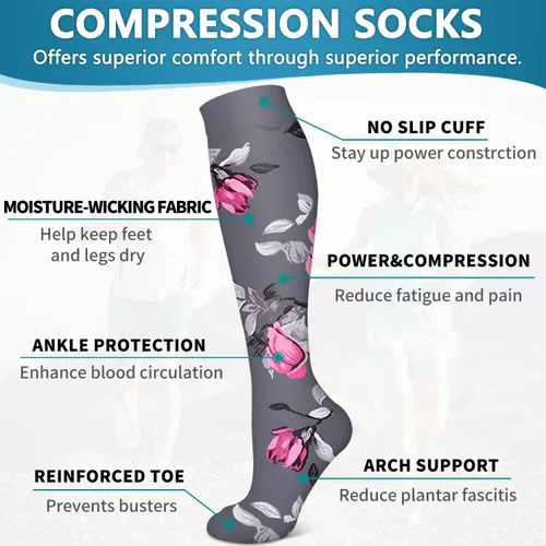 Vista 11 de Bluemaple 6 Pack Copper Compression Socks for Women and Men Circulation-Best Support for Medical, Running,Nursing,Athletic
