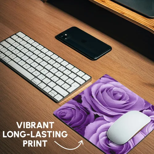 Vista 6 de 3dRose LLC - Alfombrilla de mouse de 8 x 8 x 0.25 pulgadas, ramo de poses moradas lilas suaves (mp_27564_1)