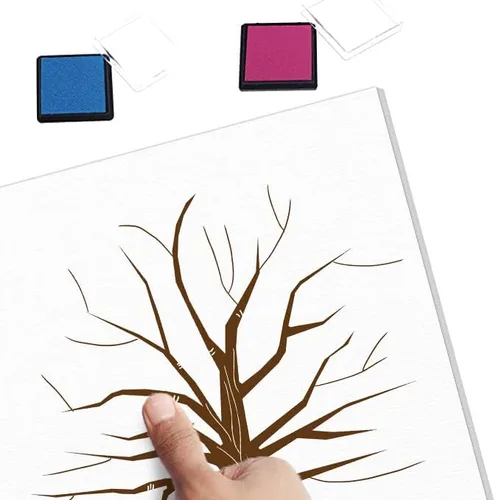 Vista 3 de Ggjgrpx Divertido árbol de huellas dactilares para baby shower, juego de fiesta de libro de invitados multianimales para baby shower, fiesta de baby