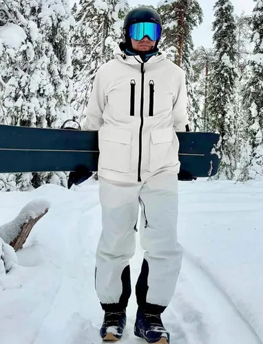 Vista 3 de GSOU SNOW Mens Baggy Snowboard Jacket Snow Ski jacket Waterproof Beige