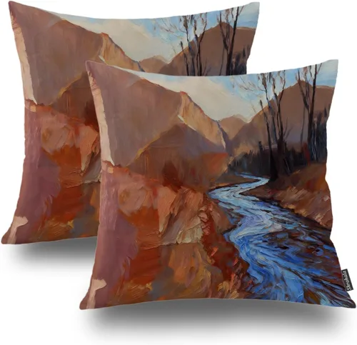 Vista 12 de Shrahala Juego de 2 fundas de almohada de mandala de color beige para exteriores, cuadradas, mandala, para interiores, de lino resistente al agua