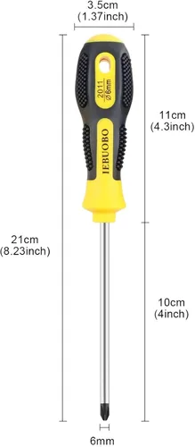 Vista 5 de Destornillador ranurado y Phillips, PH2 4" destornillador largo con herramienta de magnetizador/desmagnetizador
