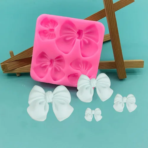 Vista 4 de 4 moldes de silicona para arcos para pasteles, cupcakes, chocolate, dulces, manualidades de azúcar y manualidades de resina, juego de moldes de lazo