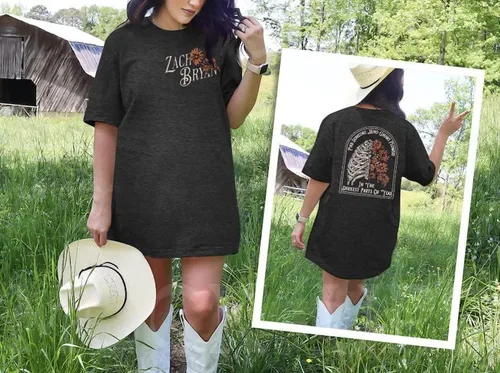 Vista 3 de DUTUT Camisa de gran tamaño con música occidental retro para mujer, camiseta de música country, vintage, Western Cowboy Country