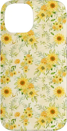 Vista 4 de Cute Sunflower Pattern Yellow Pastel Flower Case for iPhone 16