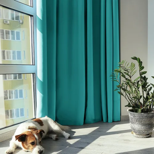 Vista 77 de Deconovo Cortinas opacas 100% con forro negro, cortinas con ojales aisladas térmicamente que reducen el ruido, doble capa para oscurecer