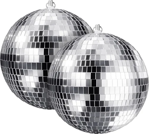 Vista 8 de Youdepot 54 mini bolas de discoteca plateadas, adornos de bola de disco colgantes para decoración de bolas de discoteca, mini bolas de discoteca