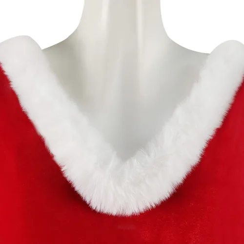 Vista 4 de vestido de mujer rojo de Navidad para adultos