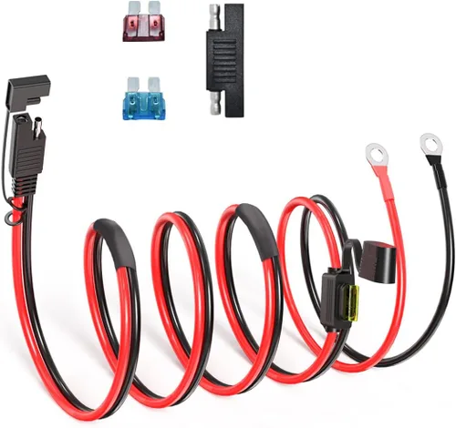 Vista 10 de ELFCULB Cable de extensión de enchufe de alimentación SAE a conector SAE, puerto de pared lateral SAE de montaje en panel de 14 AWG de 2 pies