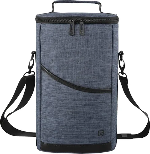 Vista 10 de ALLCAMP - Bolsa de vino con compartimento refrigerador, juego de picnic que lleva dos juegos de vajilla