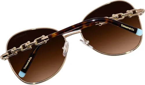 Vista 6 de Gafas de sol Tiffany TF 3086 60213B Pale Gold Marrón Gradient