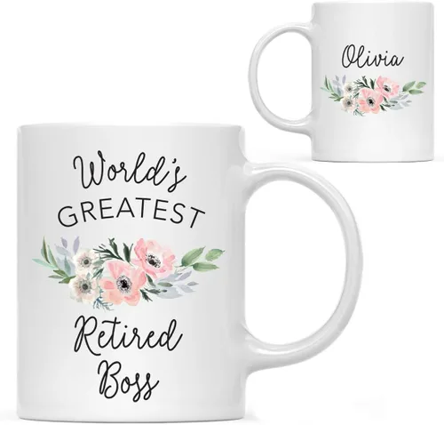 Vista 51 de Andaz Press Taza de café personalizada de 11 onzas, taza ejecutiva de relaciones públicas más grande del mundo, flor de anémona rosa, 1 paquete