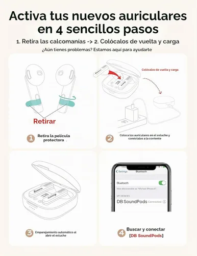 Vista 8 de Auriculares Bluetooth inalámbricos verdaderos: auriculares Bluetooth ultraligeros para comodidad durante todo el día, auriculares TWS impermeables