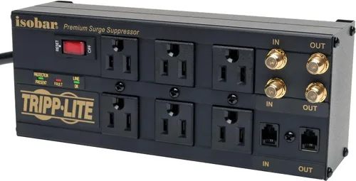 Vista 8 de Tripp Lite Isobar - Regleta de protección contra sobretensiones de 6 salidas con 2 puertos de carga USB, cable de 10 pies de largo, enchufe