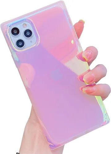 Vista 18 de Elegante funda con patrón de perlas compatible con iPhone, de borde rectangular, delgada, suave, de silicona de poliuretano termoplástico (TPU)