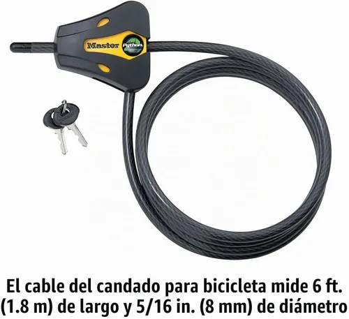 Vista 5 de Master Lock 8419DPF Candado de cable de pitón con llave, 1 paquete