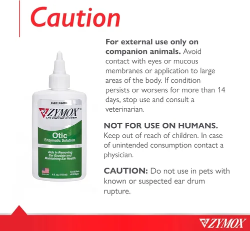 Vista 5 de Tratamiento ótico para mascotas Zymox, sin hidrocortisona, 4 onza
