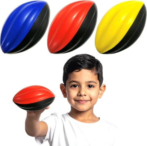 Vista 6 de LMC Products Mini balón de fútbol americano pequeño de espuma en espiral de 5 pulgadas para niños, paquete de 3 mini balones de fútbol para niños