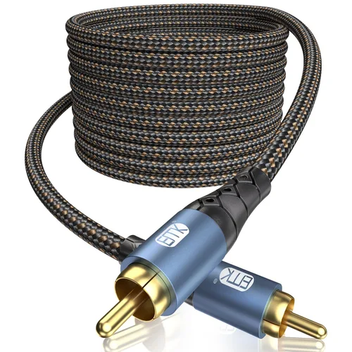 Vista 10 de EMK Cable de extensión RCA Splitter 2 macho a hembra, doble blindaje chapado en oro, de nailon trenzado, divisor RCA de 1 hembra a 2 macho