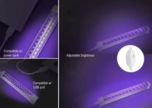 Vista 4 de Luz LED negra, tubo LED de 6 W, luz negra para repuesto de bombillas negras, póster de luz negra, arte UV, dormitorio, luces negras para fiestas